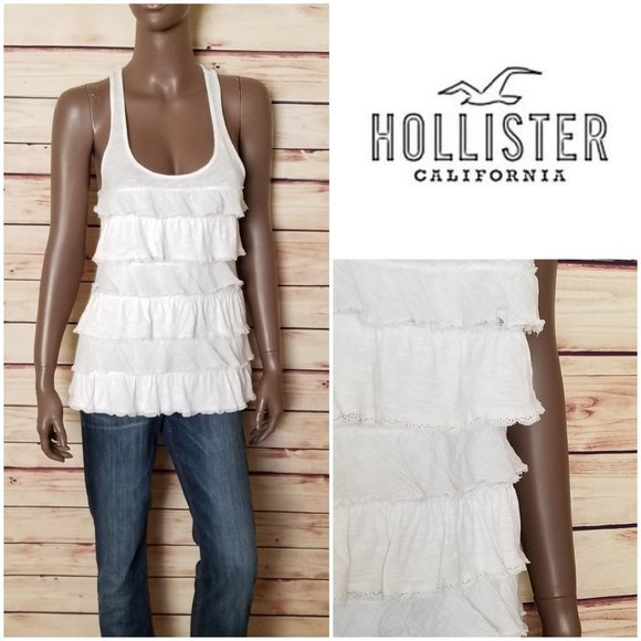 HOLLISTER Ruffle Top in White